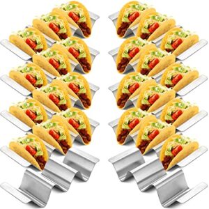 10 pieces taco holders stainless steel taco stand taco tray taco shell holder rack, holds up to 3 tacos, keeping shells upright, safe for oven, baking, dishwasher and grill
