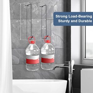 Towel Rack, 2 Set Towel Racks for Bathroom, Towel Holder with Hooks, Towel Holder for Bathroom Wall, Self-Adhesive Towel Storage, No Drilling, No Damage to The Wall, Black