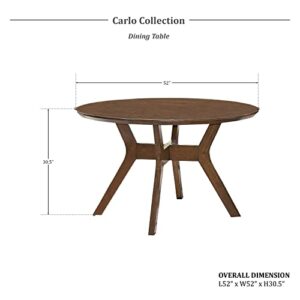 Lexicon Carlo Round Dining Table, Light Oak