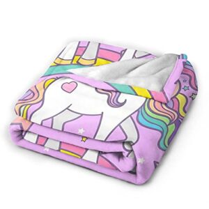 Rainbow Unicorn Blanket Unicorn Gifts for Girls Super Warm Soft Cozy Cute Cartoon Unicorn Fleece Throw Blanket Plush Flannel Blankets for Girls Women Birthday Gifts 40"X50"