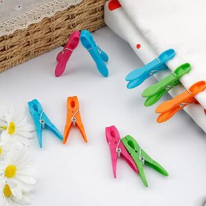 24Pcs Plastic Clothespins, Heavy Duty Laundry Clothespins, Air-Drying Clothing Pin Set, Towel Clips Clothes Pins Spring Clips, Beach Towel Clips