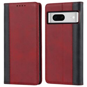 Ｈａｖａｙａ for google pixel 7 case wallet with card holder,for pixel 7 phone case for women,for google 7 flip cover with credit card slots - red and black