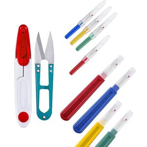 sewing seam ripper tool 10pcs, 4 big and 4 small handy stitch ripper sewing tools with 2 scissors for sewing crafting thread removin
