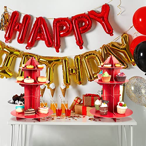 Yexiya Fire Hydrant Cupcake Holder 3 Tier Fire Hydrant Cupcake Stand Firefighter Theme Cupcake Holder Stand Fire Truck Birthday Party Supplies Fire Hydrant Party Decor for Fire Party Decorations