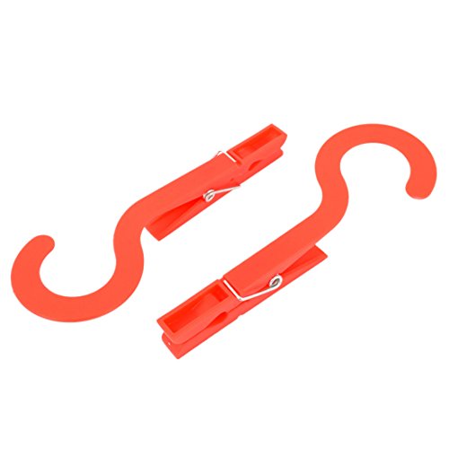 Qtqgoitem Red Plastic Laundry Clothes Peg Pin Hanger Hook Clips Clamps 2 Pcs (Model: 65e fb3 412 b95 ac2)