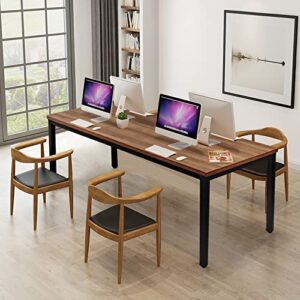 biboc computer desk/dining table,36×72 inch office desk sturdy writing workstation large office desk writing modern simple study table for home office desk workstation wide metal sturdy frame