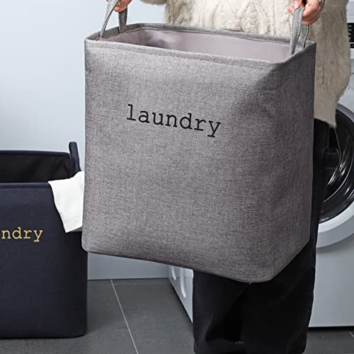 AOKID Laundry Bag with Handle Large Capacity Collapsible Laundry Baskets Saving Space Dirty Clothes Hamper for Bedroom Living Room Dorm Grey L 2#