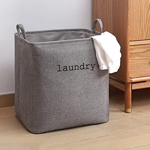 AOKID Laundry Bag with Handle Large Capacity Collapsible Laundry Baskets Saving Space Dirty Clothes Hamper for Bedroom Living Room Dorm Grey L 2#