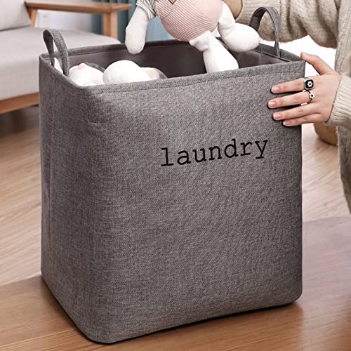 AOKID Laundry Bag with Handle Large Capacity Collapsible Laundry Baskets Saving Space Dirty Clothes Hamper for Bedroom Living Room Dorm Grey L 2#