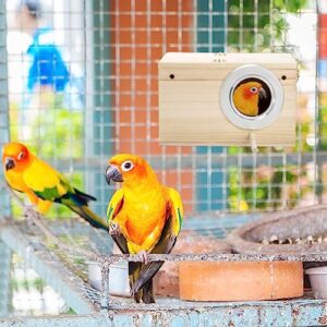 Hiceeden 2 Pack Parakeet Nest Box, Natural Wood Bird Nesting Box, Small Bird House Breeding Box for Budgie Lovebirds, Cockatiel, Parrots Mating, Aviary, 7.7×4.7×4.7 Inches