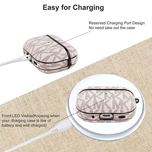 for Airpods Pro 2nd Generation Case Cover 2022, Luxury Full-Body Leather Skin Cover Shock-Absorbing Protective Case with Lanyard for Airpods Pro 2, Front LED Visible