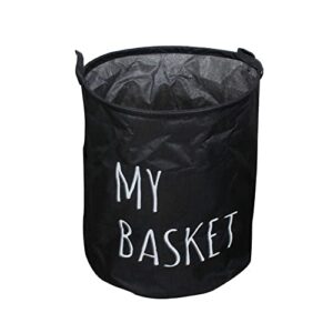aokid large capacity laundry hamper with handles collapsible laundry basket lightweight dirty clothes storage for home office toy organizer black letter*