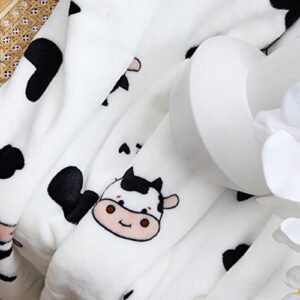 Tiamo Cow Print Blanket - Soft Bed Throw Blanket for Adults & Kids - 60" x 70" - Perfect for Couch, Sofa, Office - Big Size Warm Plush Blanket All Season