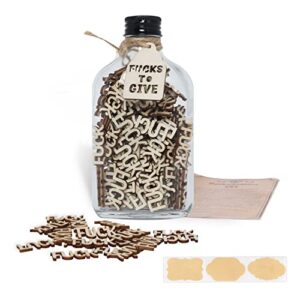 fucks to give gift jar of fucks fuck wooden cutout letter bad mood vent gift for christmas valentine's day birthday anniversary (7oz) 100 pieces fuchs fucs to give glass jar