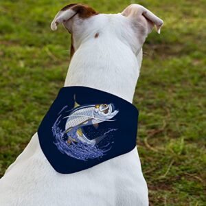 Tarpon Pet Bandana Collar - Fish Scarf Collar - Graphic Dog Bandana - L