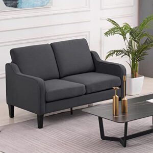 vingli 53" loveseat,mid-century modern love seat,small sofa couch for small space for living room,bedroom,apartment,studio,grey