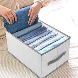 clothes organizer drawer,closet dividers box for clothes storage , 12 compartments foldable drawer organizer with handles, fabric closet and storage basket for t-shirts, jeans, underwear,grey(12 grid)
