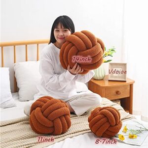 Vdoioe Knot Ball Pillow, Sherpa Home Decorative Plush Pillow Soft Round Throw Pillow, Knotted Pillow for Bed Couch Sofa