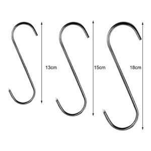 Meat Hooks,Premium Stainless Steel Butcher Hook Smoking Hooks, Meat Processing for Hanging, Butchering, Smoking, BBQ, Grilling, and Hanging Drying Tool (5.9IN)