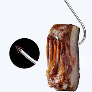 Meat Hooks,Premium Stainless Steel Butcher Hook Smoking Hooks, Meat Processing for Hanging, Butchering, Smoking, BBQ, Grilling, and Hanging Drying Tool (5.9IN)