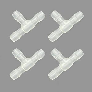 jomissly pp aquarium filter accessories 1/4" t shaped 3 way barbed connector for small water pipe air bubbler,hose splitter for oxygen tubing(4pcs)