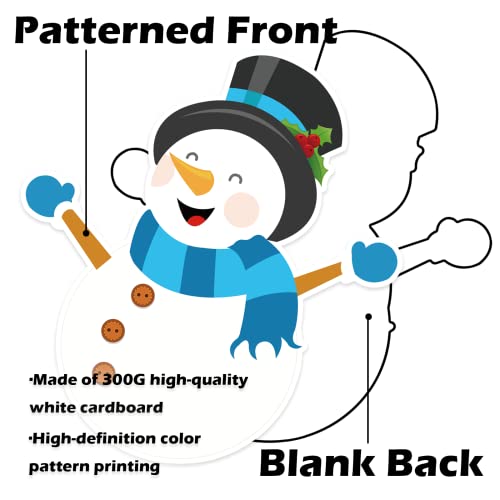 54 Pieces Hello Winter Mini Cut-Outs with 100 Glue Point Dots Assorted Snowman Snowflakes Cartoon Accents Cutouts for Bulletin Board Classroom Decoration School Home Holiday Christmas Winter Party