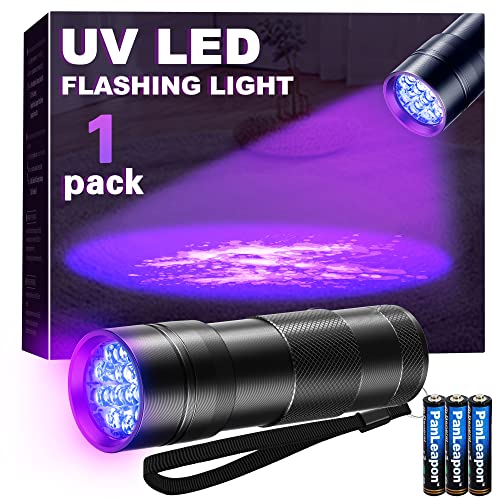 Fulighture Black Light Flashlight Mini, Small UV Black Light for Pet, Urine Detection for Dog Cat, Portable Ultraviolet Blacklight Flashlights 395nm, Resin Curing, Bed Bug, AAA Batteries Included