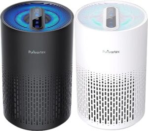 air purifiers for home, h13 true hepa filter for a11ergies, pollen, smoke, dusts, pets dander, odor, hair, ozone free, 20db quiet cleaner for bedroom, room, kitchen and living room, sgs certificaion