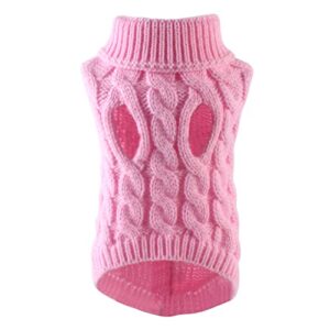knitted pomeranian teddy jacket breathable turtleneck pets insulation clothes puppy leisure warm clothing for small and medium dog