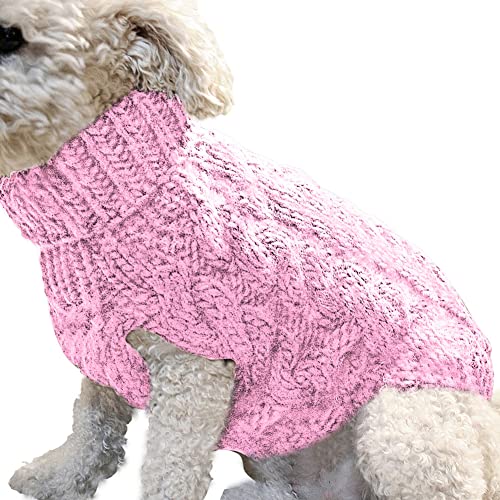 Knitted Pomeranian Teddy Jacket Breathable Turtleneck Pets Insulation Clothes Puppy Leisure Warm Clothing for Small and Medium Dog