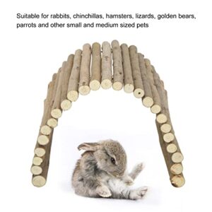 LIZEALUCKY Wooden Hamster Bridge Small Animal Guinea Pig Folding Bridge Ferrets Curly Chinchillas Small Rabbits Climbing Bridge Tunnel/Hideout/Hut/Ramp(15 * 30CM)