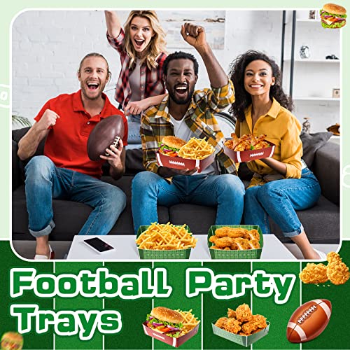 Sawysine 36 Pack Football Party Favors 5 lb Paper Food Trays Large Boats Disposable Serving Tray Snack for Food, Condiment, Carnivals, Birthday, Decorations (Football)