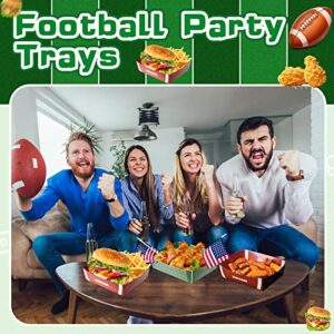 Sawysine 36 Pack Football Party Favors 5 lb Paper Food Trays Large Boats Disposable Serving Tray Snack for Food, Condiment, Carnivals, Birthday, Decorations (Football)