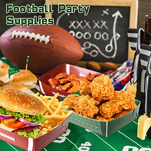 Sawysine 36 Pack Football Party Favors 5 lb Paper Food Trays Large Boats Disposable Serving Tray Snack for Food, Condiment, Carnivals, Birthday, Decorations (Football)