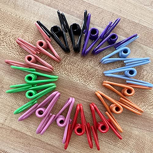 JIANYI Chip Clips, Multi-Color Utility PVC-Coated Clips, Bag Clips for Food Package, Chip Bag, Kitchen, Clothes, Clothespins, Mini Metal Clips for Photos, Pictures, Papers - 16 Pack, 2 Inches