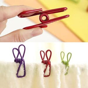 JIANYI Chip Clips, Multi-Color Utility PVC-Coated Clips, Bag Clips for Food Package, Chip Bag, Kitchen, Clothes, Clothespins, Mini Metal Clips for Photos, Pictures, Papers - 16 Pack, 2 Inches