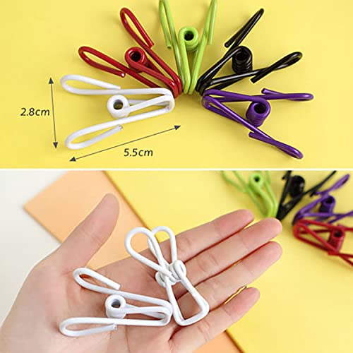 JIANYI Chip Clips, Multi-Color Utility PVC-Coated Clips, Bag Clips for Food Package, Chip Bag, Kitchen, Clothes, Clothespins, Mini Metal Clips for Photos, Pictures, Papers - 16 Pack, 2 Inches