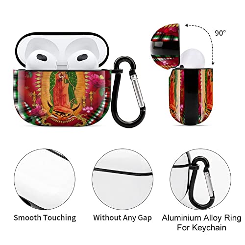 Our Lady of Guadalupe Virgin Mary for AirPods 3 Case with Keychain for AirPods 3rd Generation Case, Shock Resistant for AirPods 3 Case