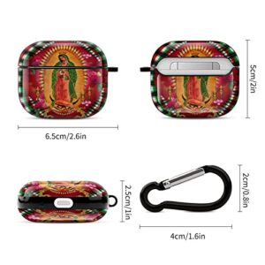 Our Lady of Guadalupe Virgin Mary for AirPods 3 Case with Keychain for AirPods 3rd Generation Case, Shock Resistant for AirPods 3 Case