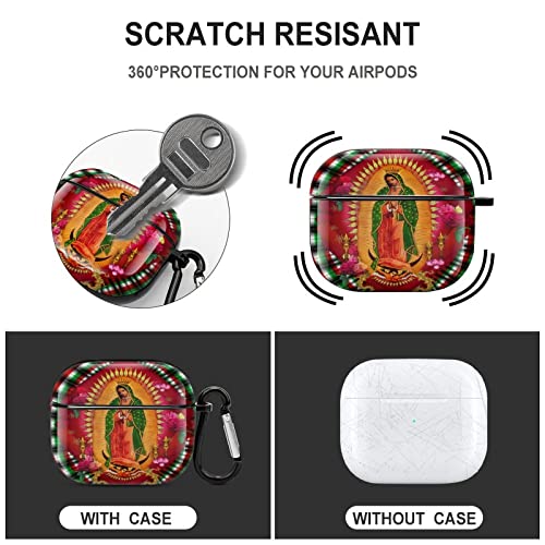 Our Lady of Guadalupe Virgin Mary for AirPods 3 Case with Keychain for AirPods 3rd Generation Case, Shock Resistant for AirPods 3 Case