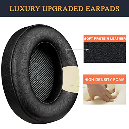 SOULWIT Ear Pads Replacement for JBL Everest 700 (Model: V700BT) Headphones, Earpads Cushions with High-Density Noise Isolation Foam, Softer Protein Leather - Black