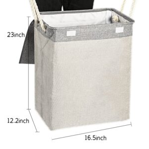 65l Large Laundry Hamper With Lid，Laundry Basket With Lid，Kids Laundry Hamper With Lid，Rope Basket，Hampers For Bedroom，Bathroom Laundry Hamper，Laundry Organizer，Dirty Clothes Basket，Grey (grey)