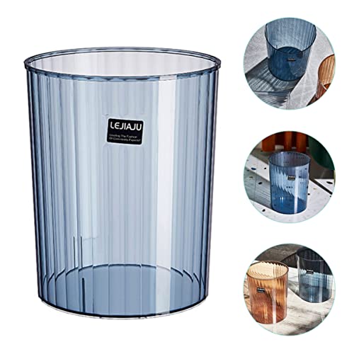 Cabilock Basket Craft Kitchen Cans Multi-Function Bucket Room Rabbish Office Large Convenient Trash Clear Flower Can Small Can, Accessory Bathroom Compact Round Living Paper Blue Bedroom,