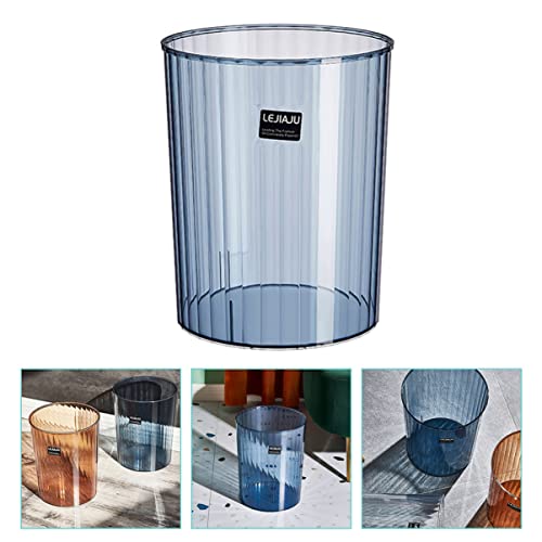 Cabilock Basket Craft Kitchen Cans Multi-Function Bucket Room Rabbish Office Large Convenient Trash Clear Flower Can Small Can, Accessory Bathroom Compact Round Living Paper Blue Bedroom,