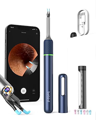 BEBIRD Note5 AuriCare Ear Wax Removal Tool with Ear Camera, Ear Cleaner with Ear Pick &Tweezers Mode,1000W Ear Scope,Universal Gyroscope for Earwax Removal, Ear Wax Removal Kit Include 6pcs Ear Scoop