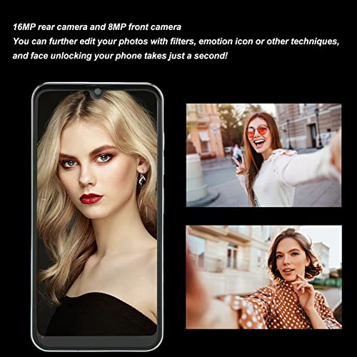 Zunate I13 Pro Max Unlocked Smartphone, 6.1in IPS Ultra HD 4G Mobile Phone with 4GB 128GB, 4000mAh, 8MP 16MP, Face Recognition, GPS, Senior Phone for Android 11(Blue)