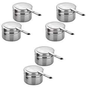 doitool 6pack stainless steel fuel holders, chafing fuel holders with cover, fuel holder for chafing dish, and buffet, barbecue, party supplies