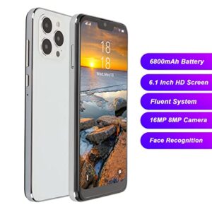 Asixxsix I13 Pro Max,6.1inch Android 11 4GB RAM 32GB ROM MTK6889 Deca Core Dual SIM Unlocked Cell Phone with 6800mAh Battery,8MP 16MP Cmaera,Face ID,WIFI,Bluetooth and FM 1440x3200 HD Unlocked(US)