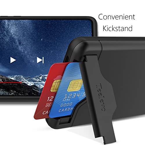 Teelevo Google Pixel 7 Pro Wallet Case - Dual Layer, Card Slot, Kickstand, Black