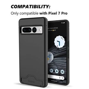 Teelevo Google Pixel 7 Pro Wallet Case - Dual Layer, Card Slot, Kickstand, Black